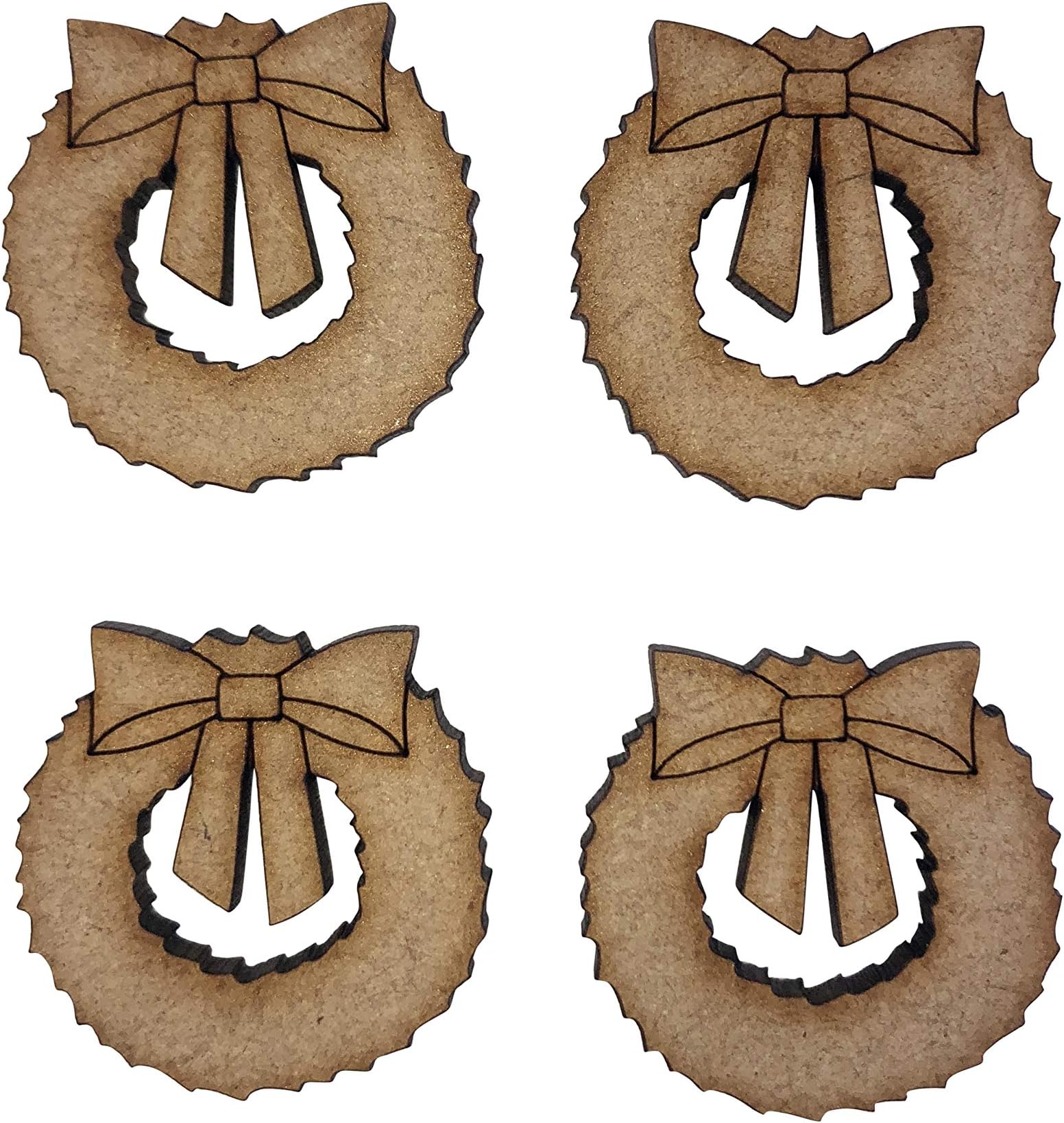 16x Wreath Wreaths Fairy 3cm Wood Craft Embelishments Laser Cut Shape MDF