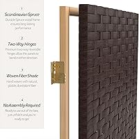 Vista 79 de Pantalla plegable de fibra tejida corta de 4 pies - Crema - 4 paneles