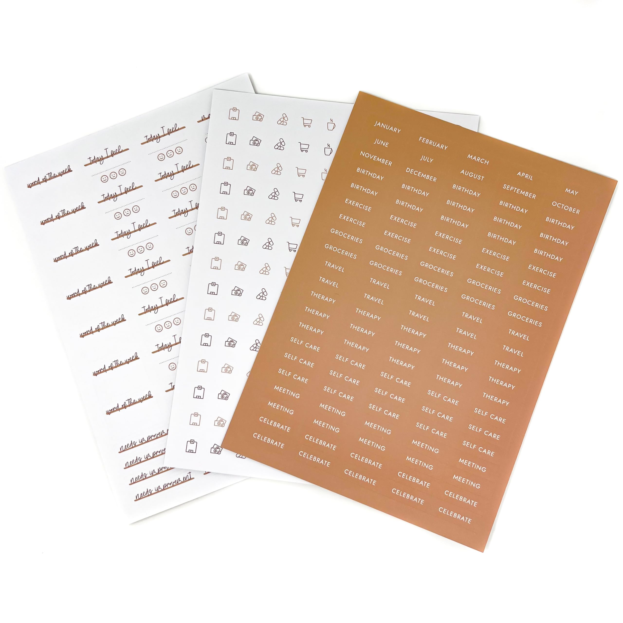 CanPlan Planner Stickers: Mental Health, Self-Care, and Health Awareness Decals (3 Sheets)