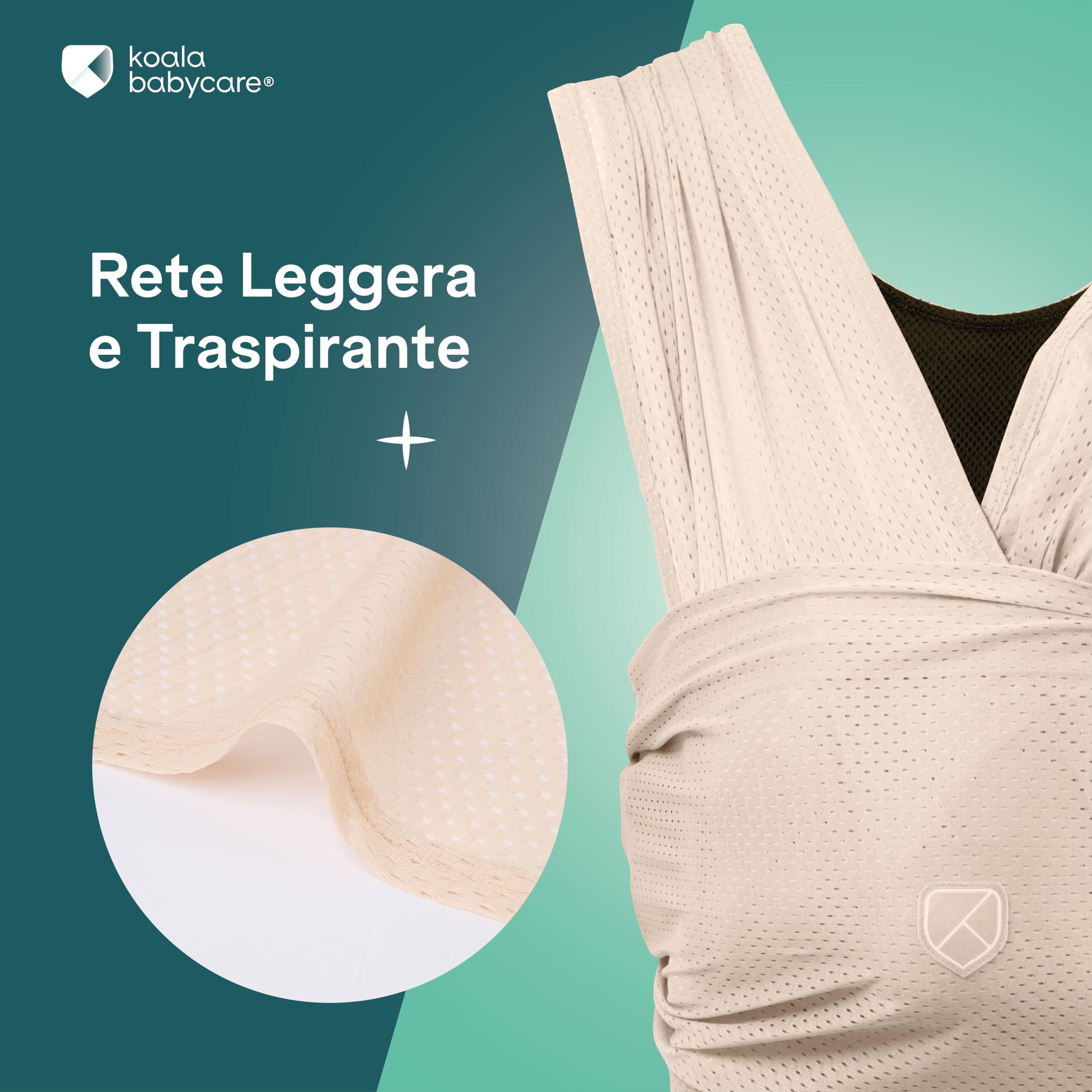 Koala Babycare Fascia Porta Bebè Estiva – Fascia Neonato Traspirante per Mare, Piscina, Doccia – Water Sling Leggera per Climi Caldi | Regolabile, Rapida Asciugatura, fino a 9 kg