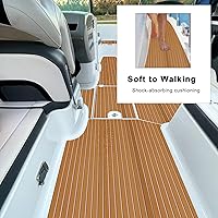 Vista 25 de HZshark Piso de lancha de espuma EVA autoadhesiva de 6mm antideslizante, alfombra marina de teca para lancha, almohadilla de cubierta de espuma