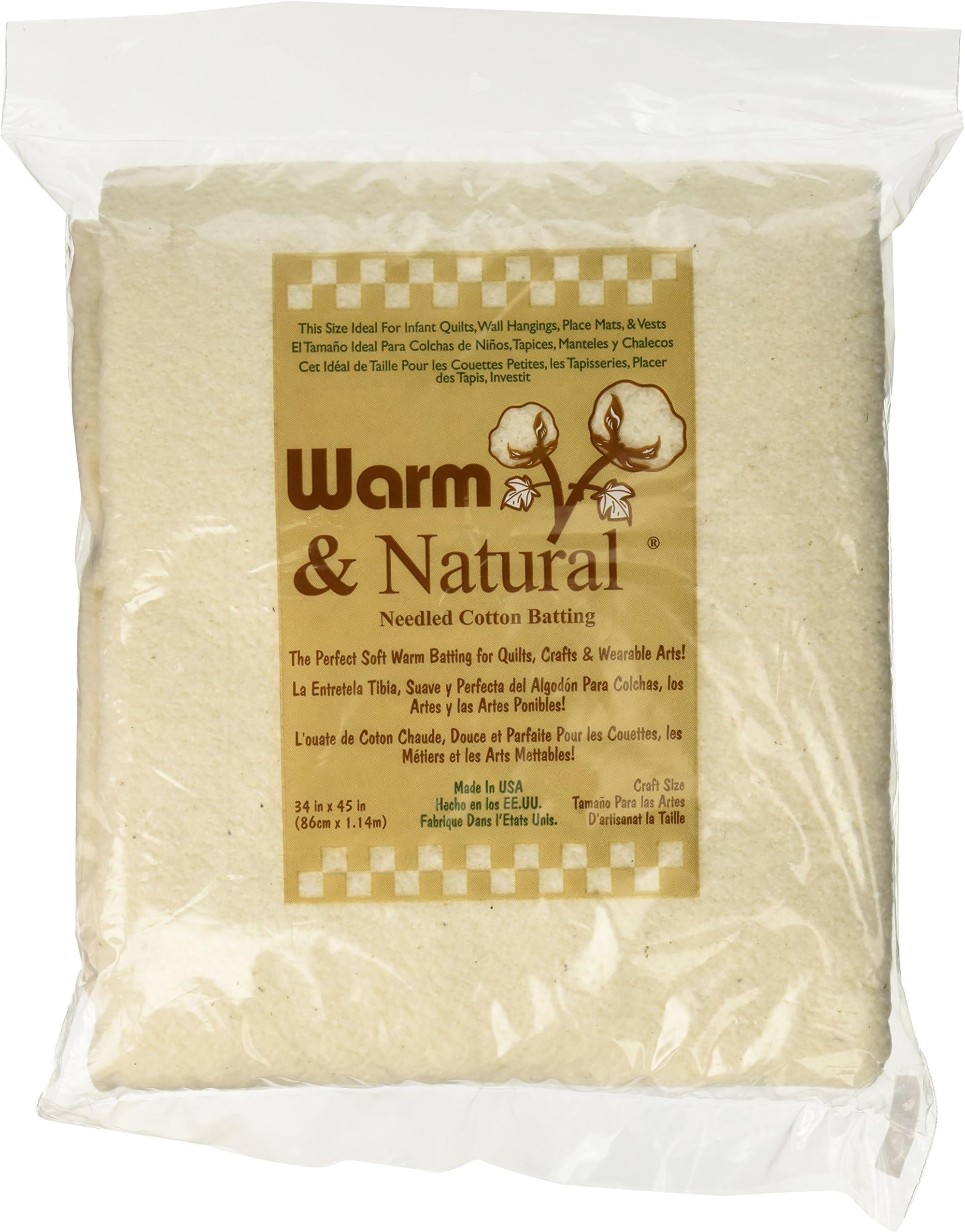 Warm Company Warm and Natural Cotton Batting, Multi-Colour, 30.48 x 24.13 x 5.08 cm