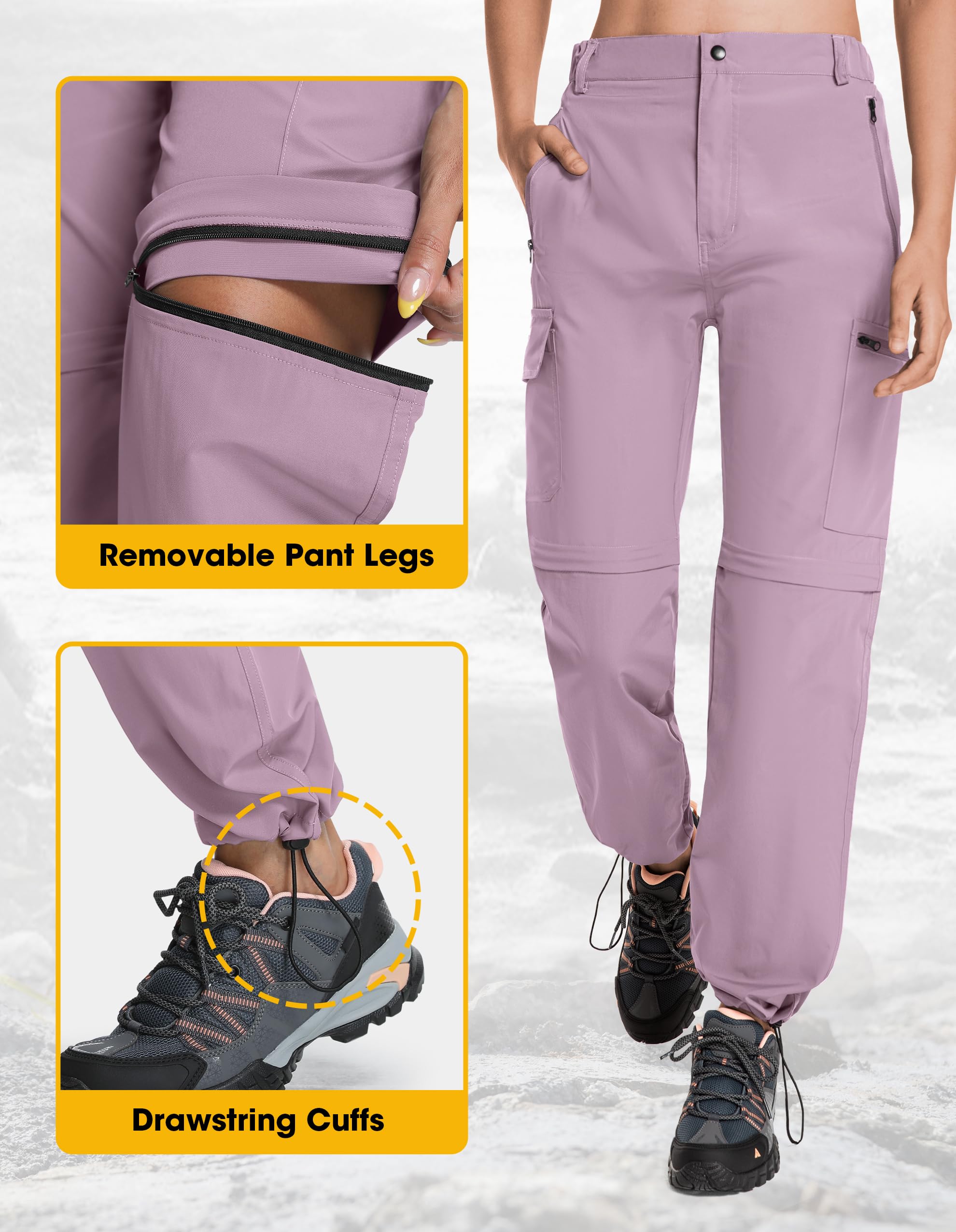Women's Hiking Pants Convertible Zip Off Water Resistant - image 5