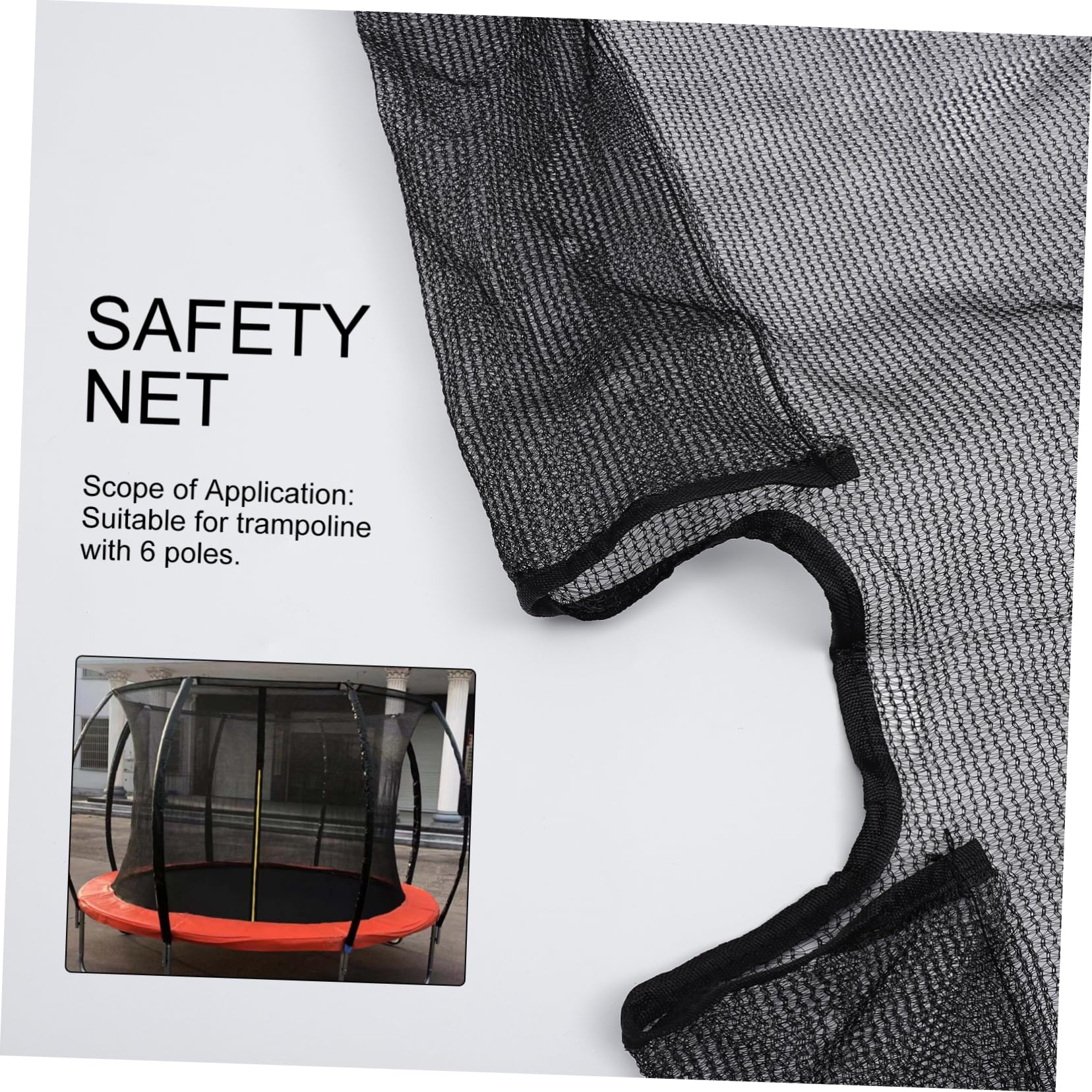 KICHOUSE Replacement Trampoline Safety Net Trampoline Protective Net Jumping Bed Fence Large Protective Area Quick Setup Childproof