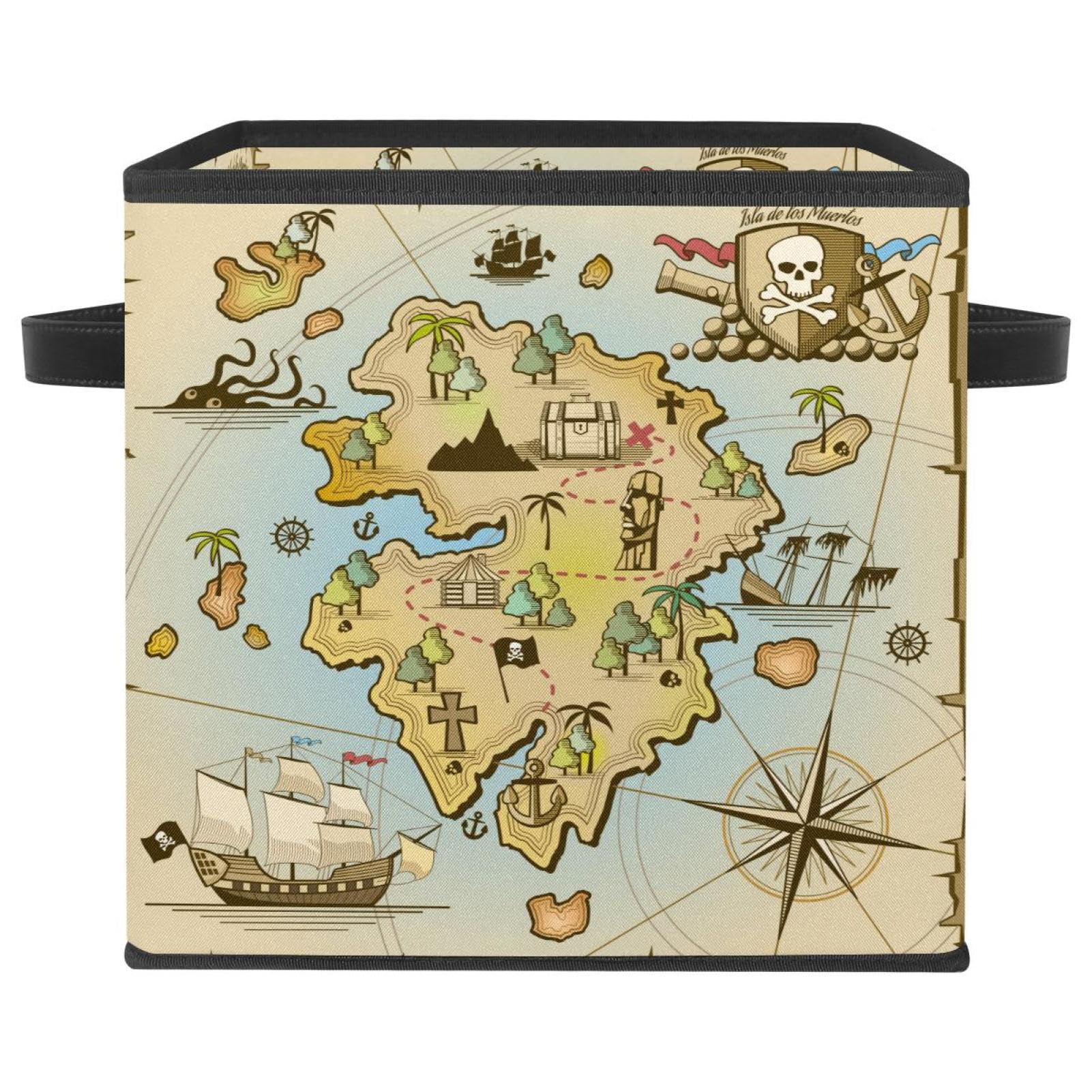 Cube de rangement carte du monde pour décorer la chambre d'enfant et ranger les jouets