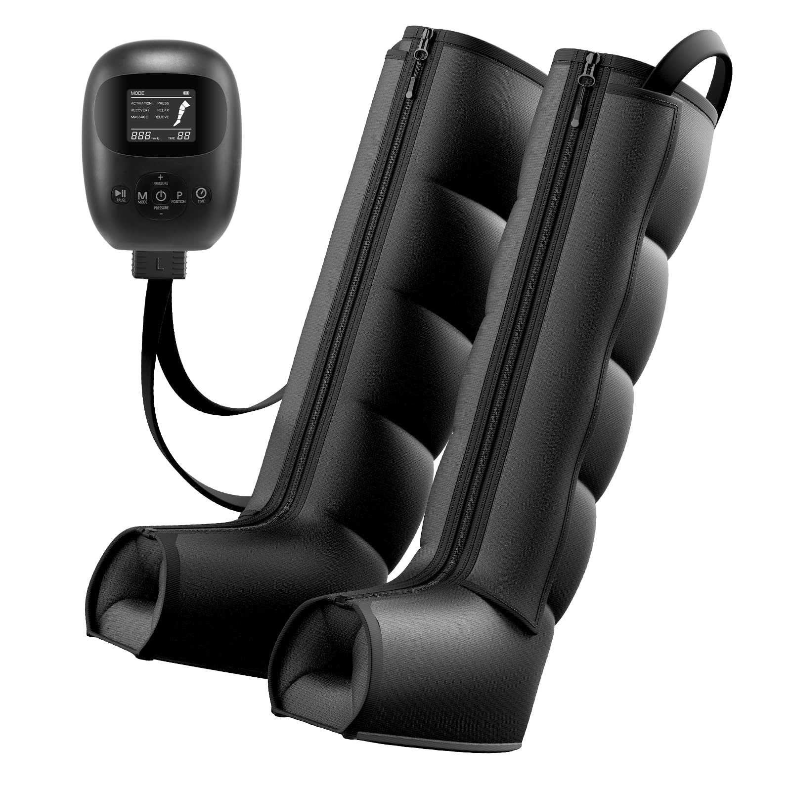 Air Compression Leg Recovery Boots : Dual-Power Sequential Compression System Device with…