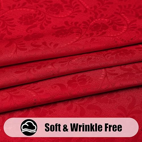 Miniatura 8 de Mantel rectangular de Navidad de 60 x 84 pulgadas, mantel impermeable de damasco jacquard, manteles de tela lavable para decoración de comedor,