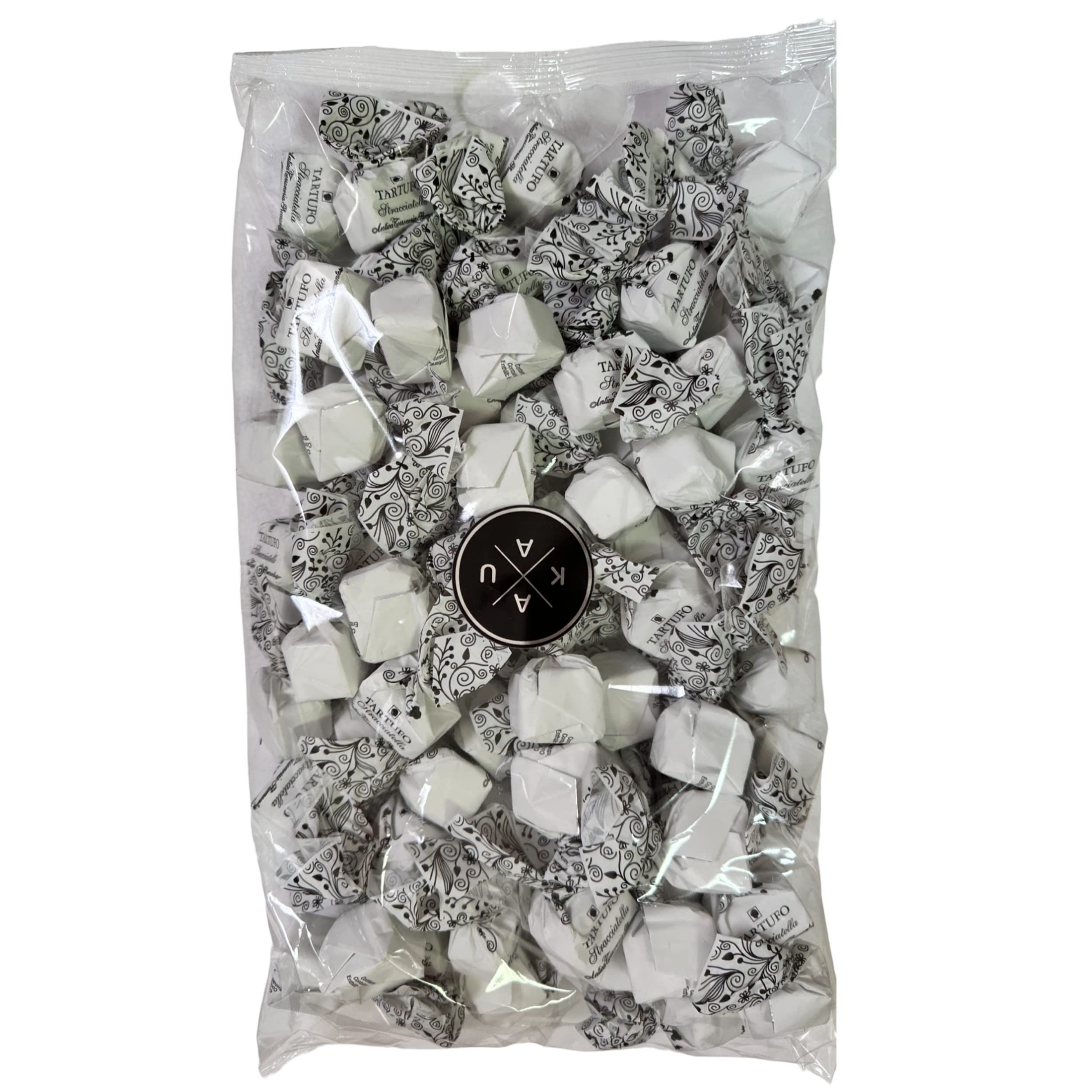 Antica Torroneria Piemontese - Italienische Tartufi dolci alla stracciatella, Kaukau Edition, 1kg Beutel, Schokoladentrüffel mit Piemont-Haselnüssen