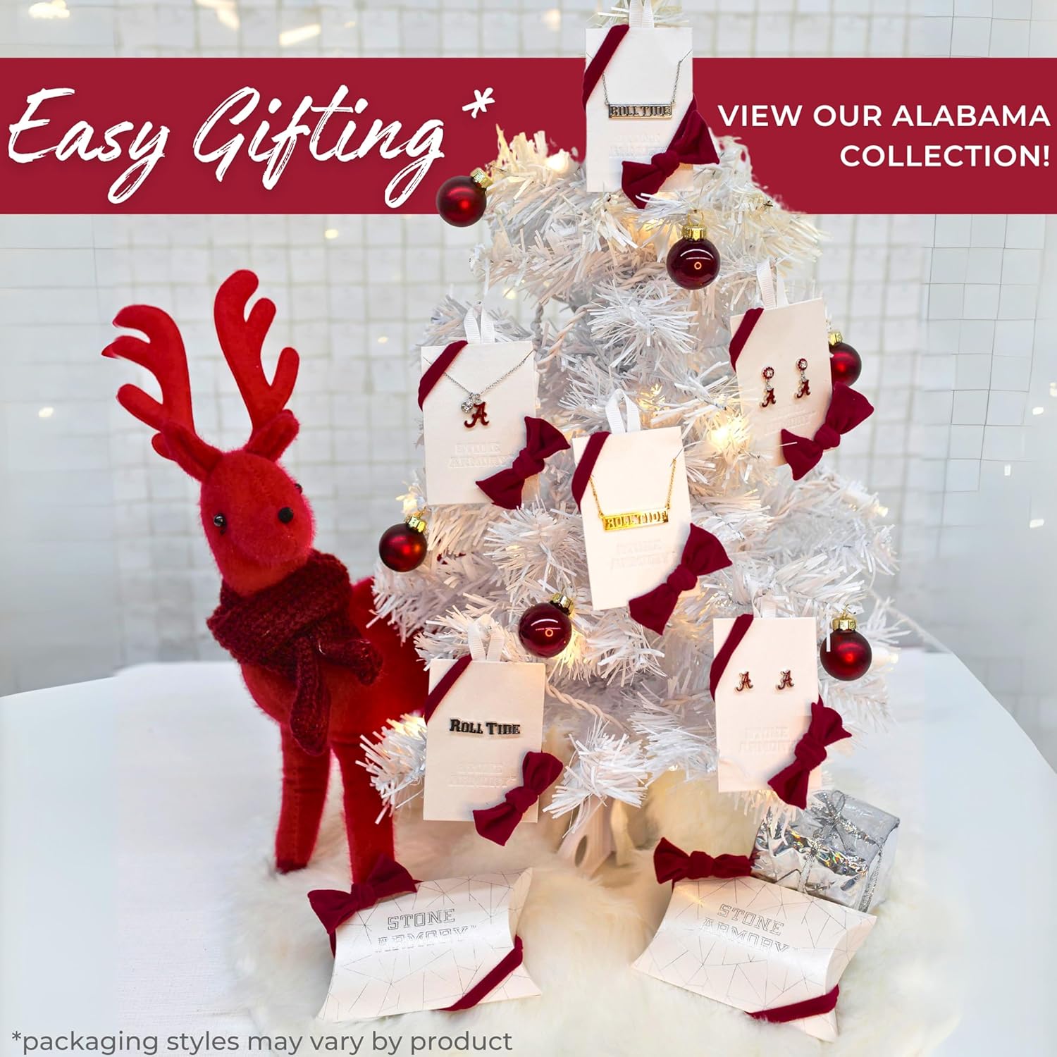 Stone Armory Earrings for University of Alabama Jewelry Gifts for Women, Graduation – Stainless Steel Skin-Friendly Bama Crimson Tide stud earrings