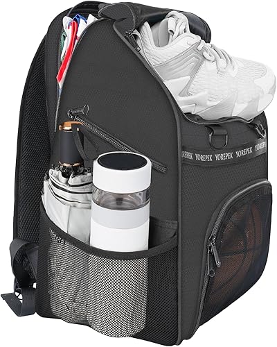 Vista 24 de YOREPEK Basketball Bag, Large Basketball Backpack with Shoe Compartment and Ball Holder Sports Backpack for daughter son, Water Resistant for