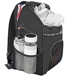 YOREPEK Basketball Bag, Large Basketball Backpack with Shoe Compartment and Ball Holder for daughter son, Water Resistant for Sport Training Equipment Fits Volleyball Gym Black