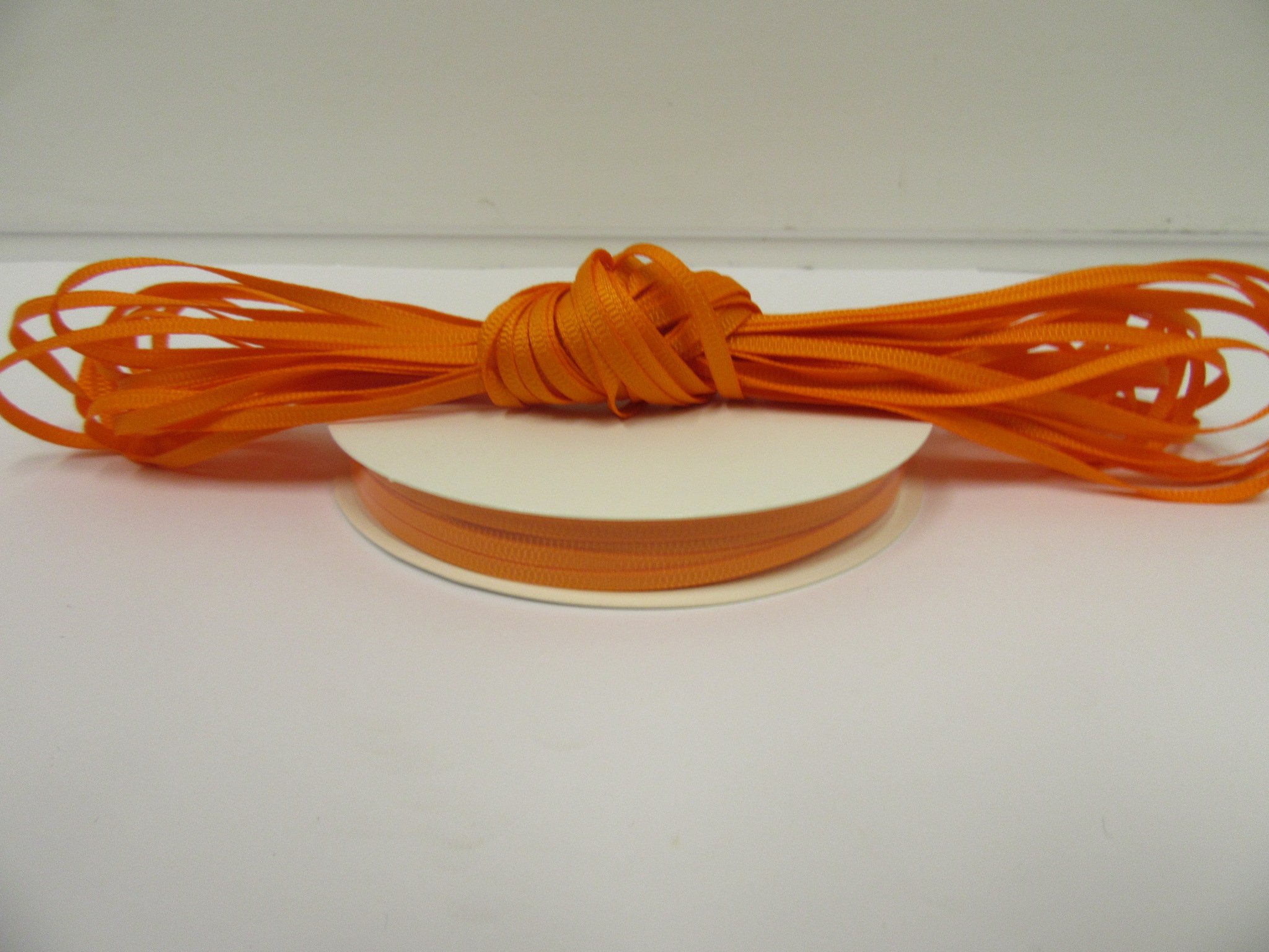 1 Bundle of 3mm x 10 metres Grosgrain Ribbed Ribbon Tangerine Light Orange Double Sided 3 mm 1/8"