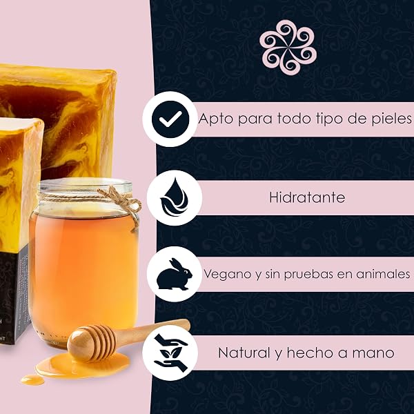 Panu Soaps Miel - Jabón de Ducha Vegano para Todo Tipo de Piel - Jabón Natural como Gel de Ducha Sólido y Champú Sólido - Jabón de Ducha Natural como Gel de Ducha Sólido - 3