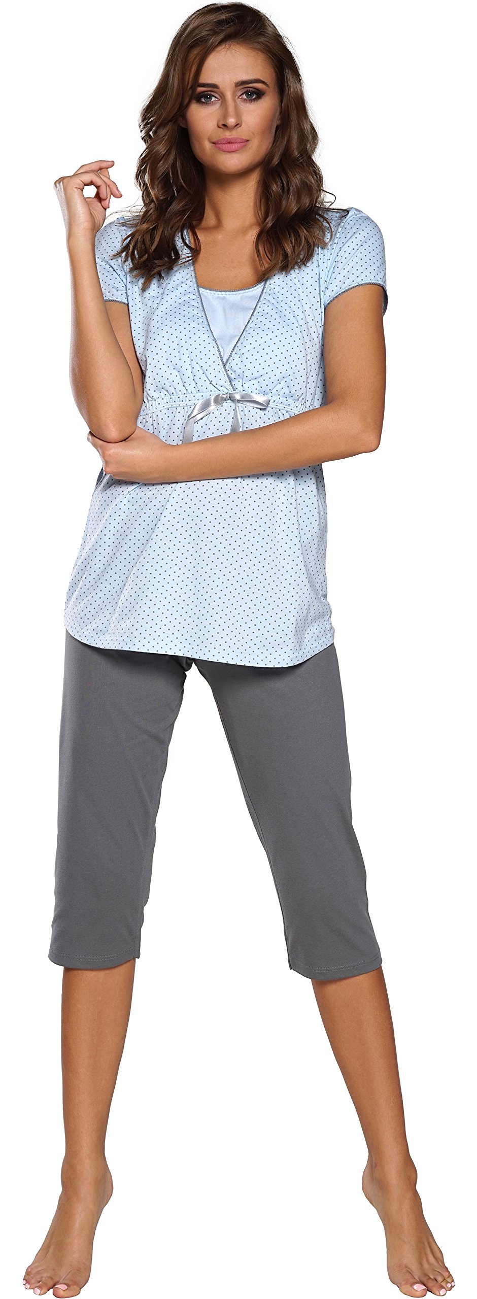 Italian Fashion Stillpyjama | Still Schlafanzug Damen | Schwangerschaft Pyjama | Nachtwäsche für Schwangere | Umstandspyjama Damen | Softes Zweiteiliger Nachtwäsche Damen S-XXL