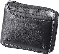 Carteira Masculina Porta CNH Couro Legítimo Fechamento Zíper 188 (Preto)