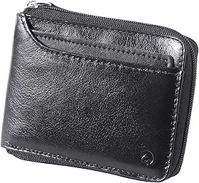 Carteira Masculina Porta CNH Couro Legítimo Fechamento Zíper 188 (Preto)
