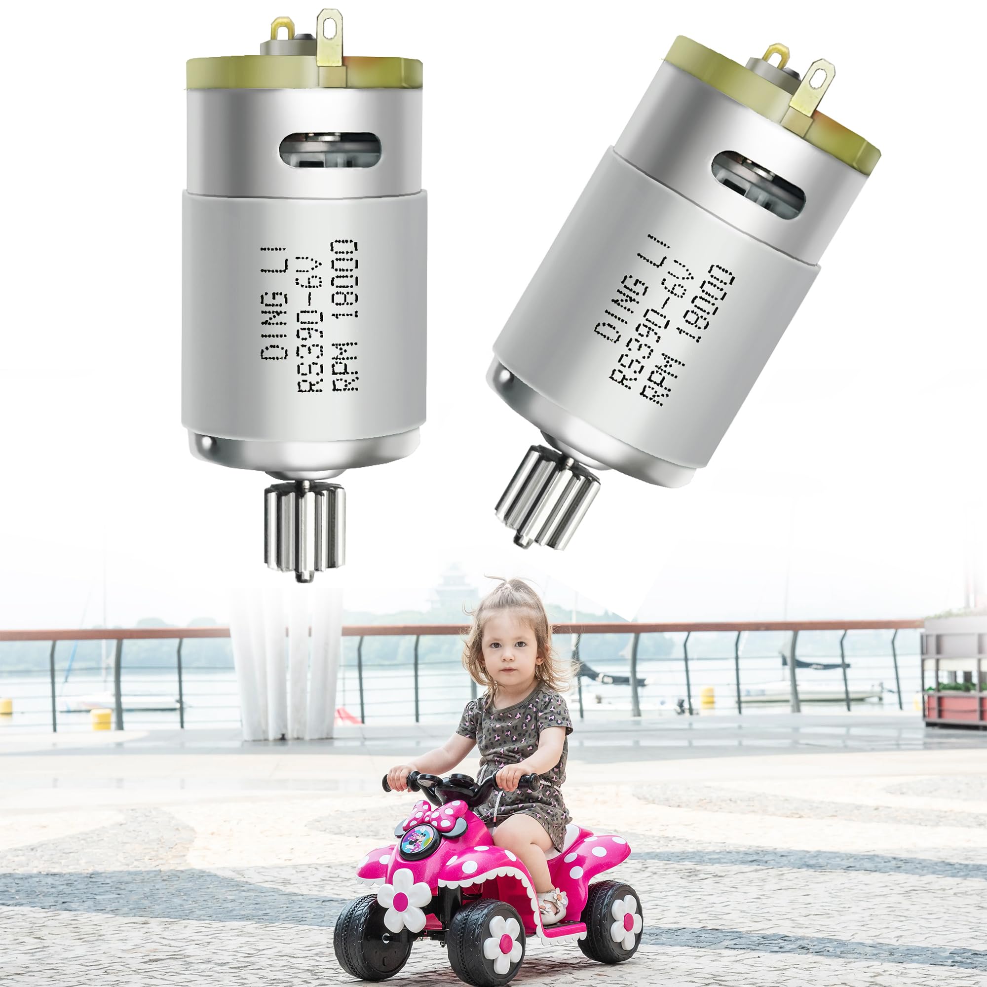 2PCS 6 Volt RS390 18000RPM Motor for Kid's Ride on Toys Car,RS380-RS390 12 Teeth(12 Pinion) 6V Electric Bike Motor Upgrade Replace Accessories Parts (6V RS390 18000RPM) - Image 2