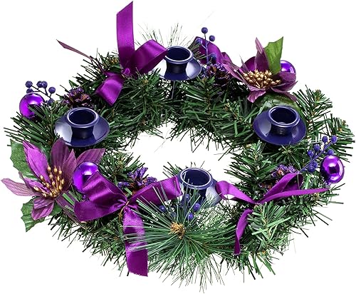Decoración de corona de adviento de Navidad, soporte de 4 velas, coronas de adviento para la temporada, centro de mesa, portavelas de Adviento y