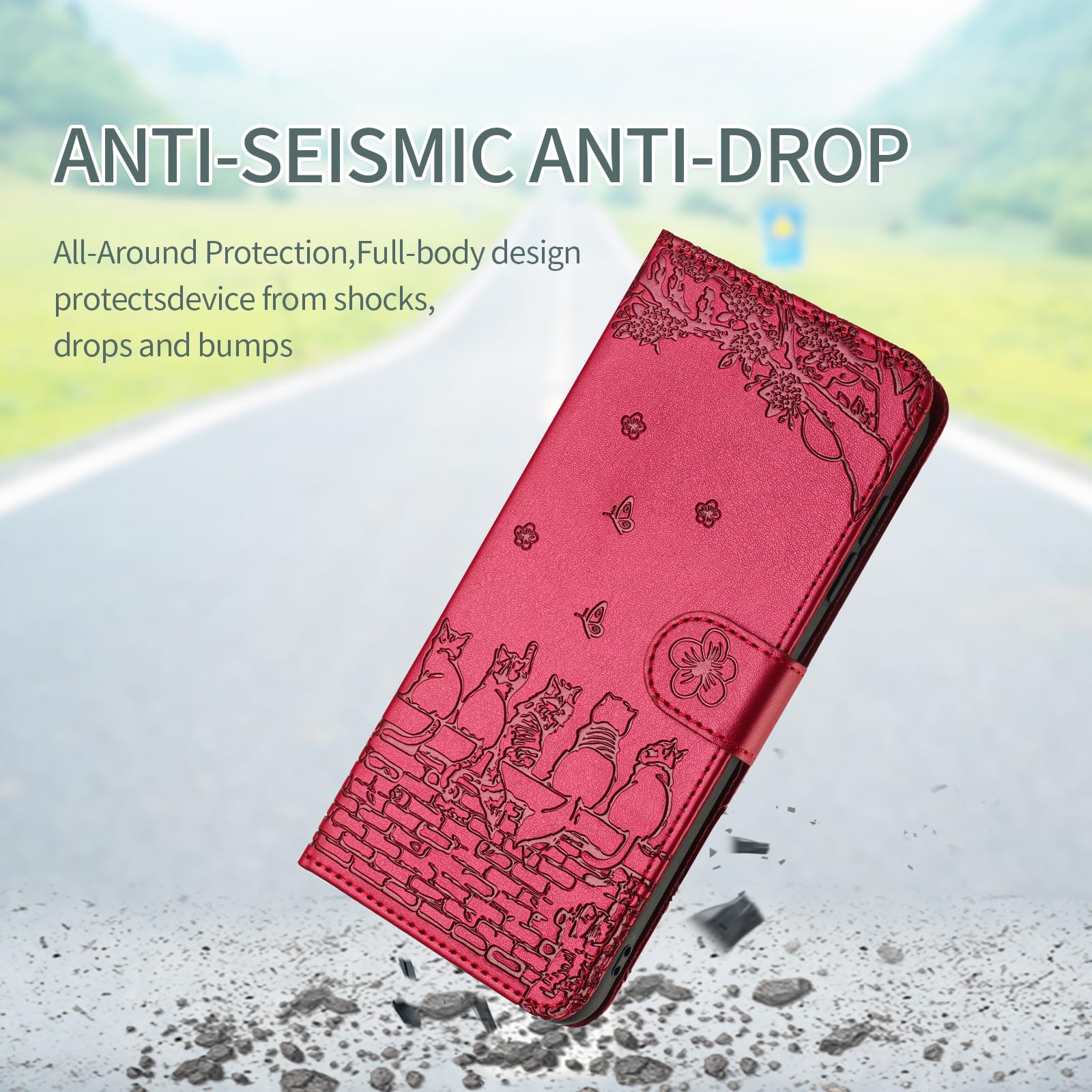 Cover Flip Per IPhone 6/6s 5.5 Pollici: Custodia In Pelle PU Con Portafoglio E Supporto - Rosso - 3
