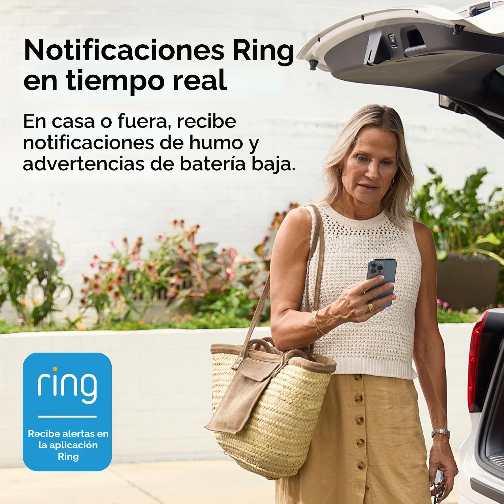 Kidde Detector de Humo Inteligente, aplicación Ring habilitada para notificaciones en Tiempo Real, interconectividad inalámbrica, Pilas AA