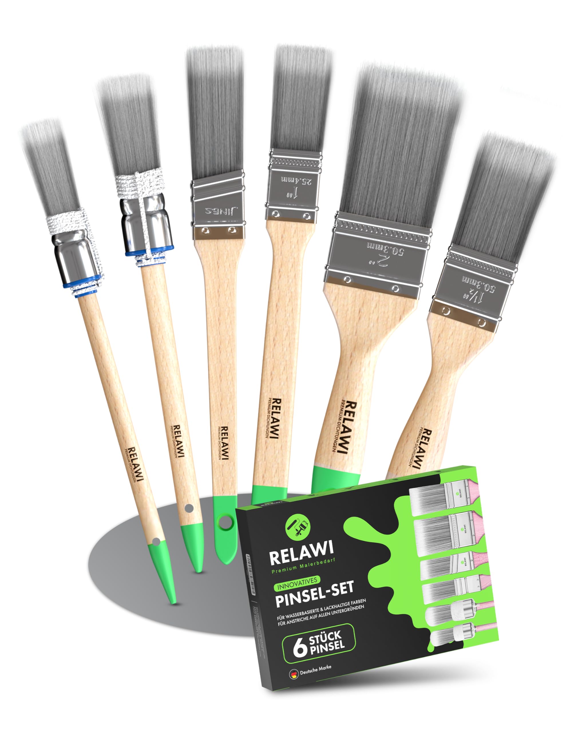 pinsel nach streichen aufbewahren Premium Malerpinsel Set 6-teilig | von Wandfarbe, Acryl & Heizung | Lackierpinsel für Holzlasur 3d_druck Aufbewahrung – plus-minus-shop Primärfarbe:Blau