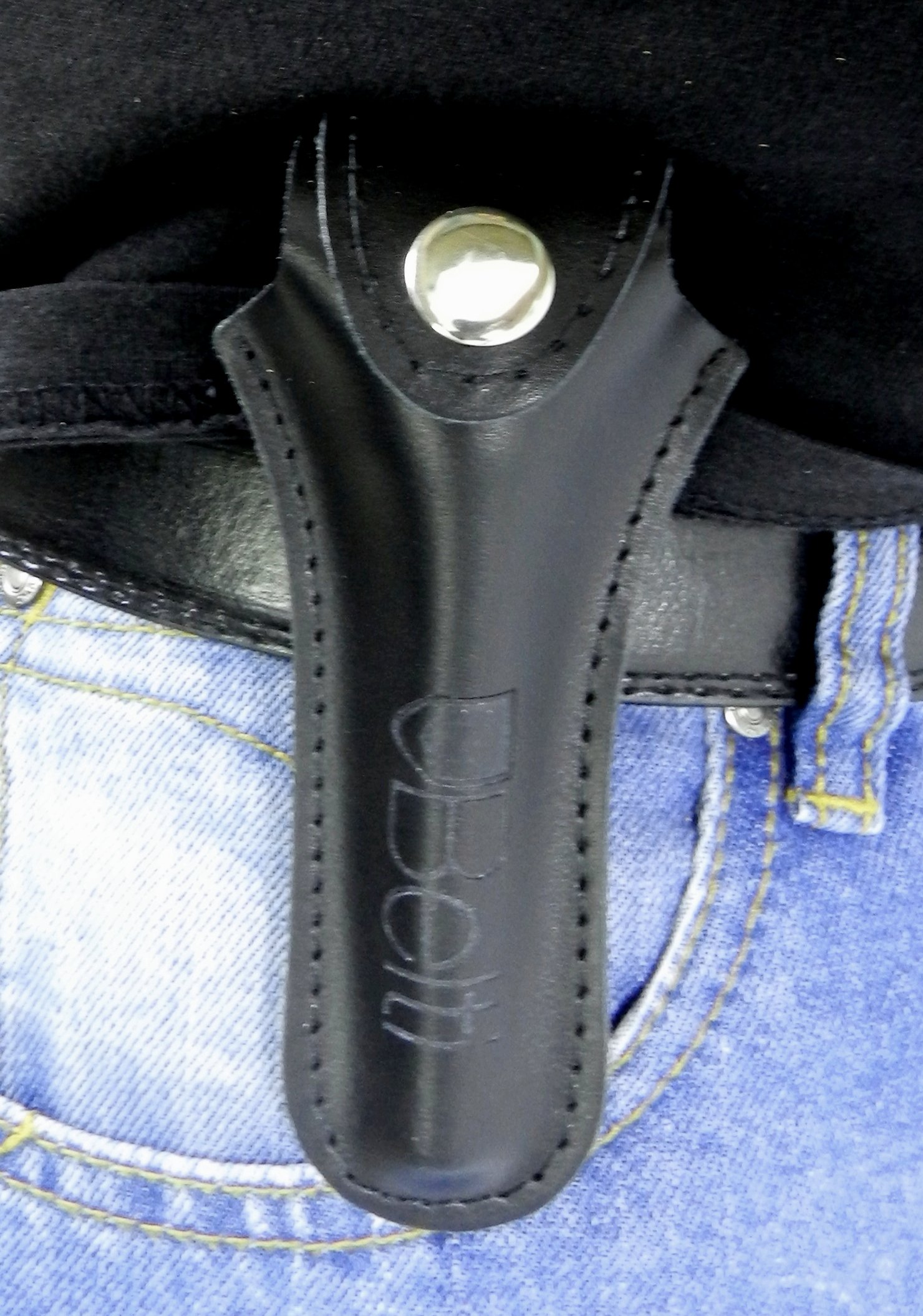 Belti Étui à embouchure en cuir véritable pour trompette Noir C Texturé