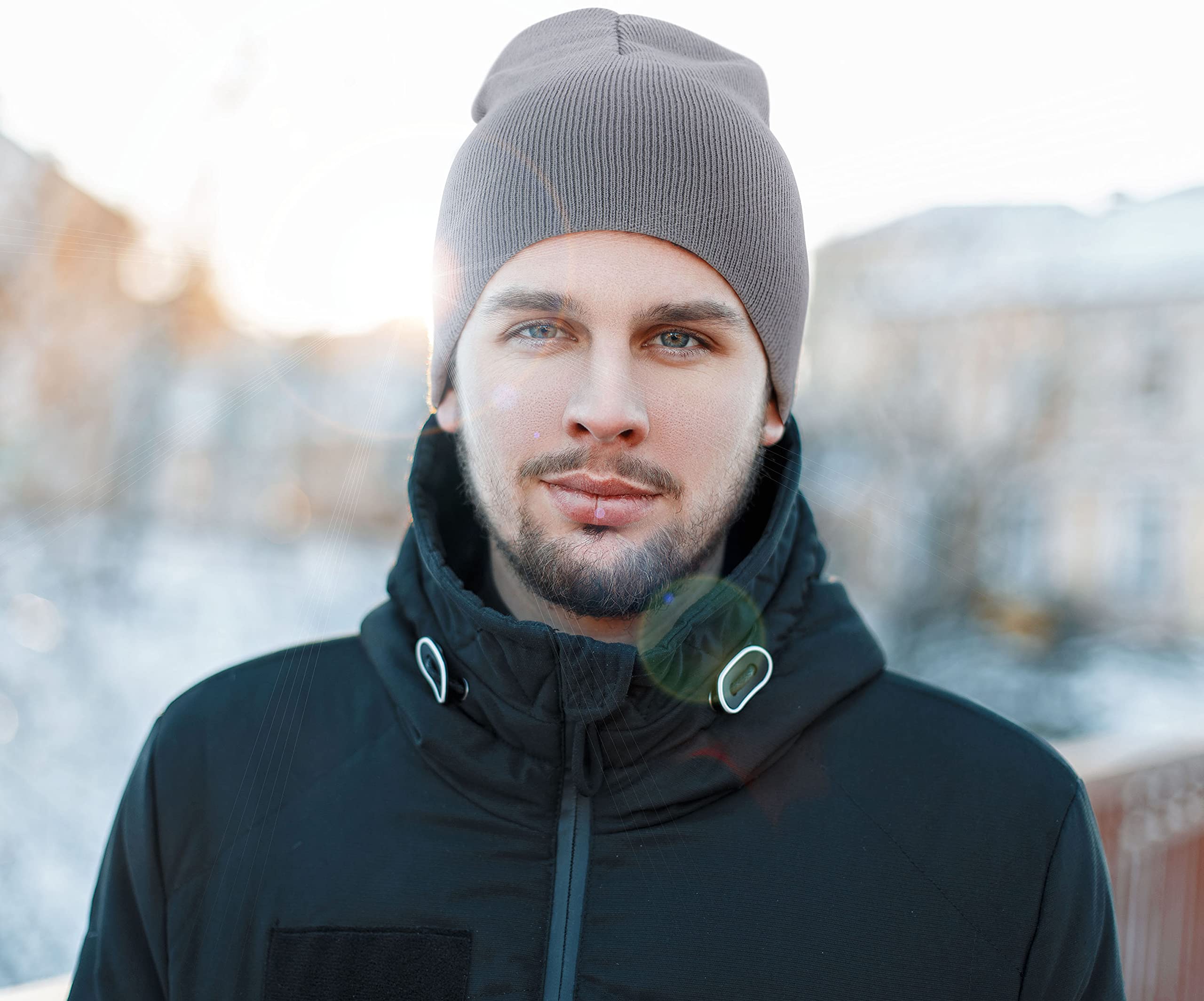 Simplicidad las mujeres/hombres Basic color sólido cálido Knit gorro de esquí y snowboard, hombre, gris