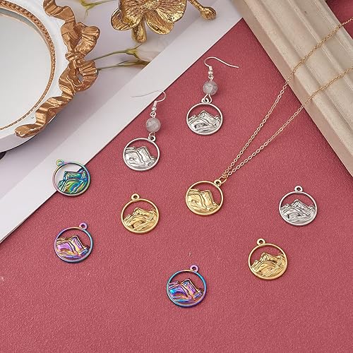 Miniatura 5 de 15 dijes de alas de ángel de acero inoxidable 304 para manualidades, joyas, collares, aretes, suministros