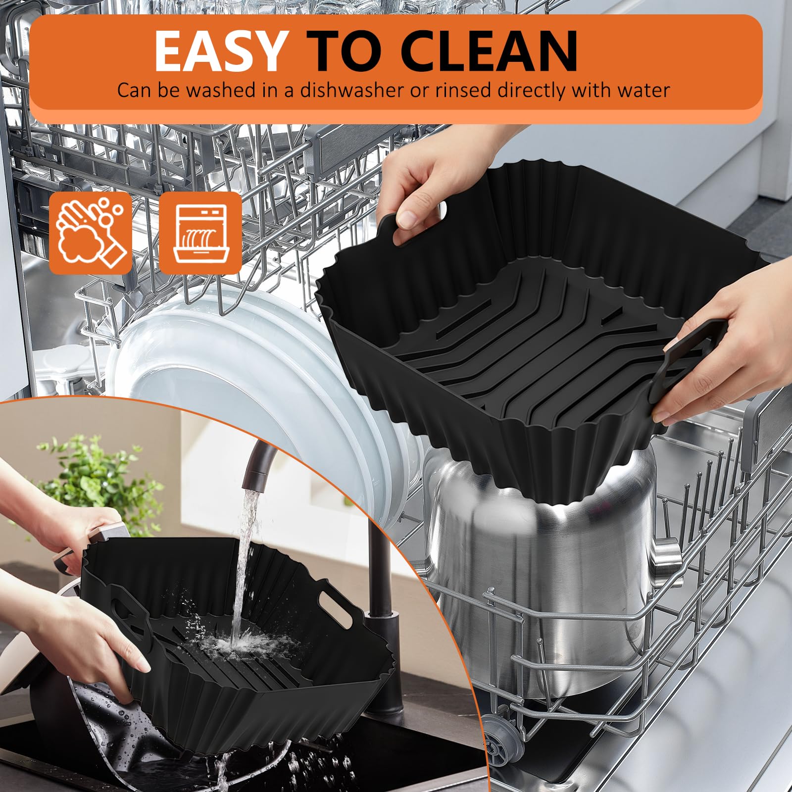 Moules Silicone Pour Air Fryer – 3 Pièces, Compatibles Philips 6.2L, Ninja AF180, Cosori, Réutilisables