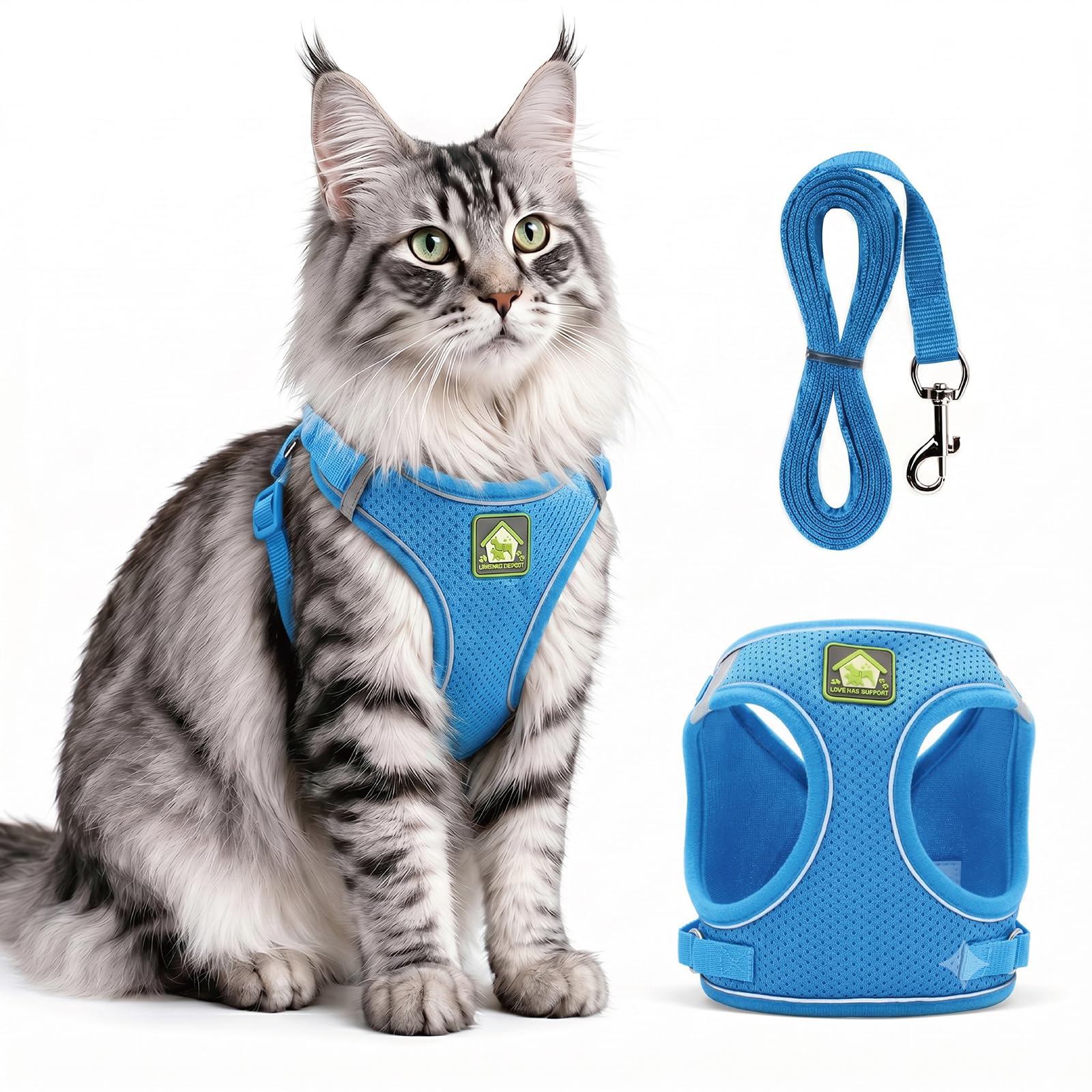 Photo 1 of Lipeuowae Cat Harness and Leash Set - Blue, L