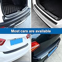 Vista 7 de Protector de parachoques trasero para SUV/camión, protector de maletero de piel de fibra de carbono, antiarañazos, 35.4 x 3.15 pulgadas, ajuste