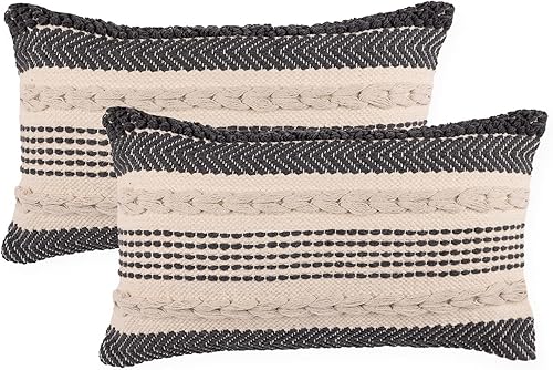 Vista 102 de REDEARTH Fundas de cojín decorativas con textura bohemia – Juego de fundas decorativas de granja tejidas lumbares para sofá, cama, silla, comedor