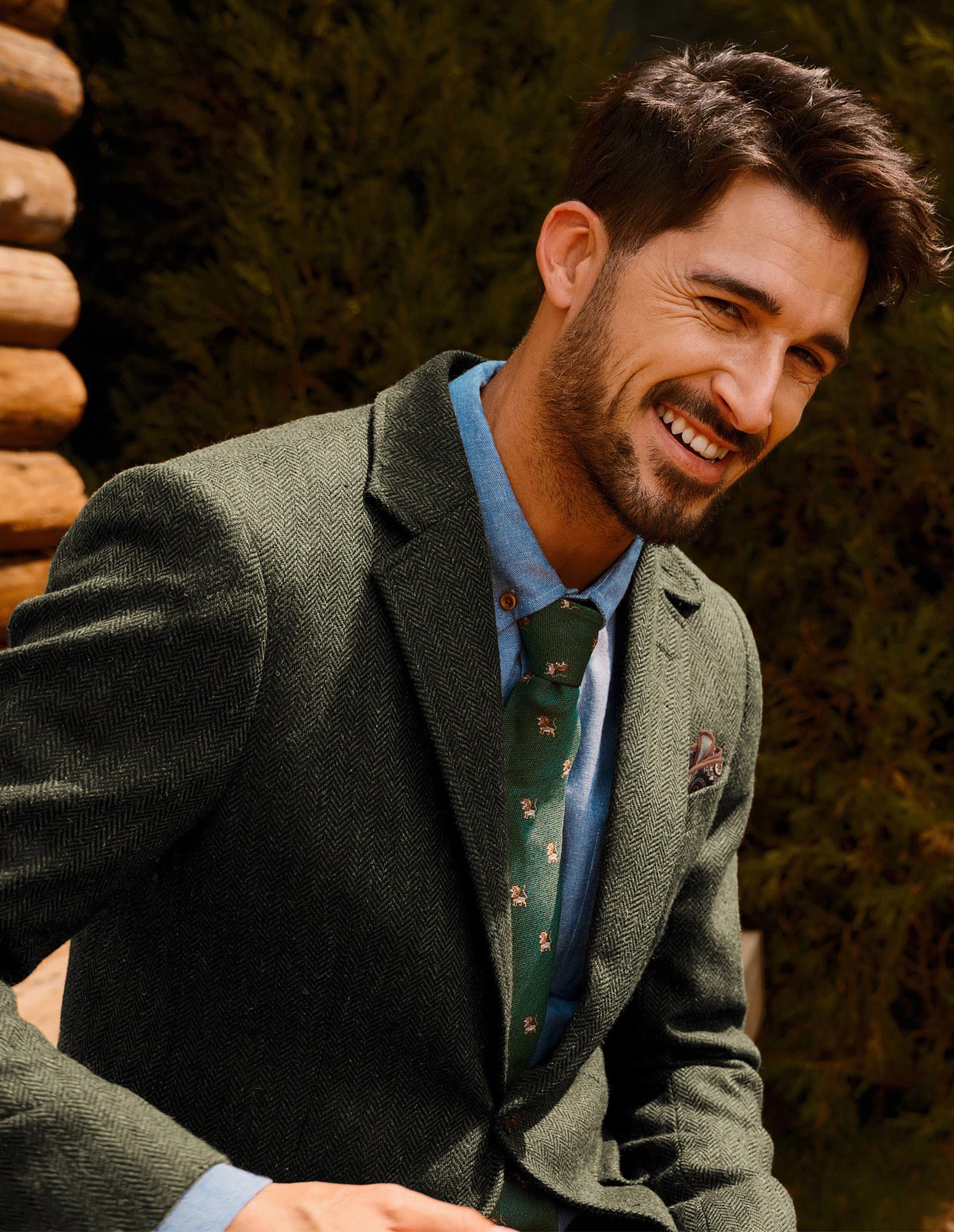 PJ PAUL JONES Blazer da uomo vintage in tweed a spina di pesce, due bottoni, misto lana, cappotto sportivo con tasca quadrata