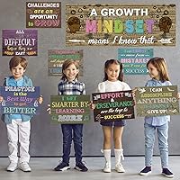 Vista 7 de Pajean 10 pósteres de mentalidad de crecimiento para el hogar, dulce aula, citas inspiradoras, tablón de anuncios, frases motivacionales educativas