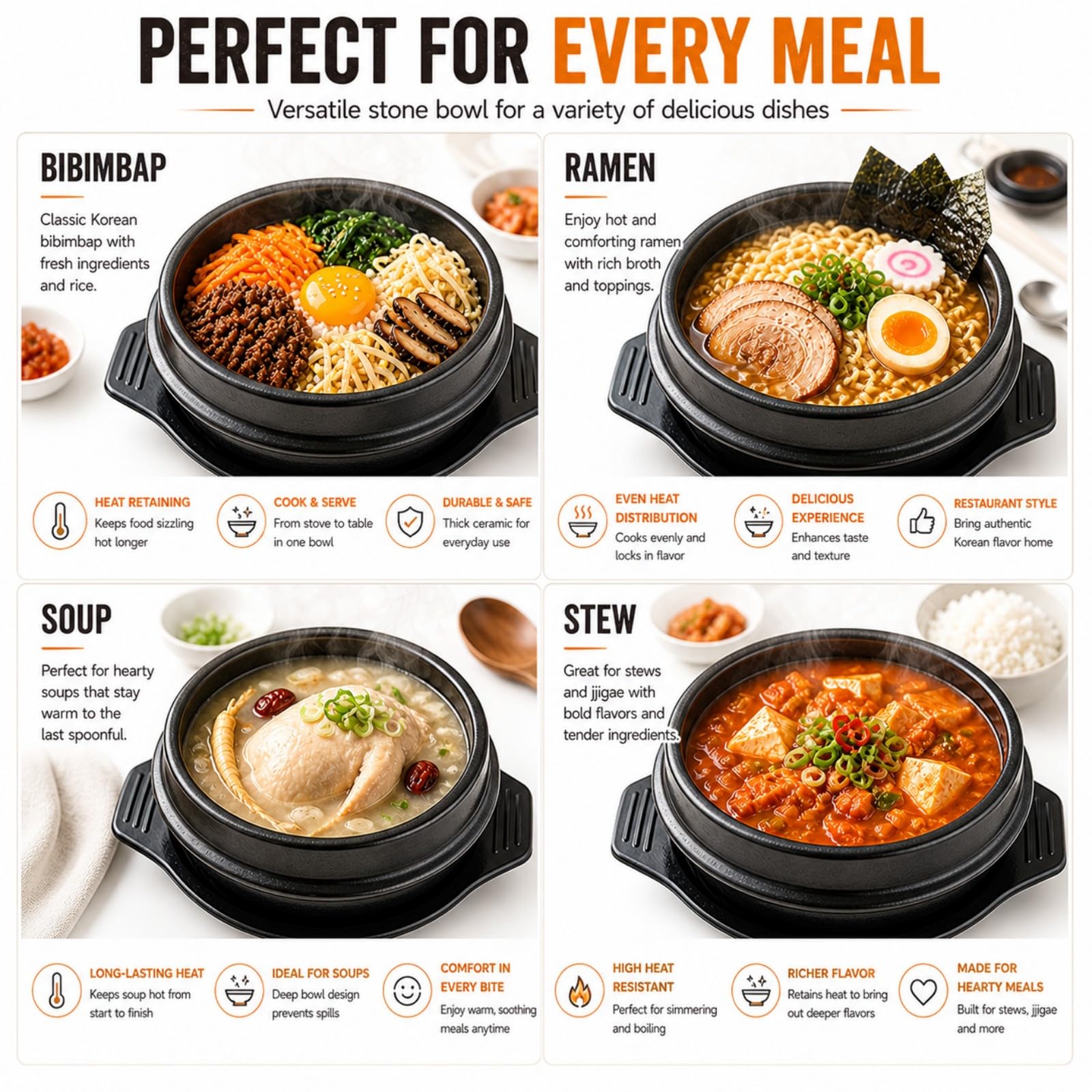 Dolsot Bibimbap miska z kamionki koreańska garnek ceramiczny Donabe Ttukbaegi 800 ml
