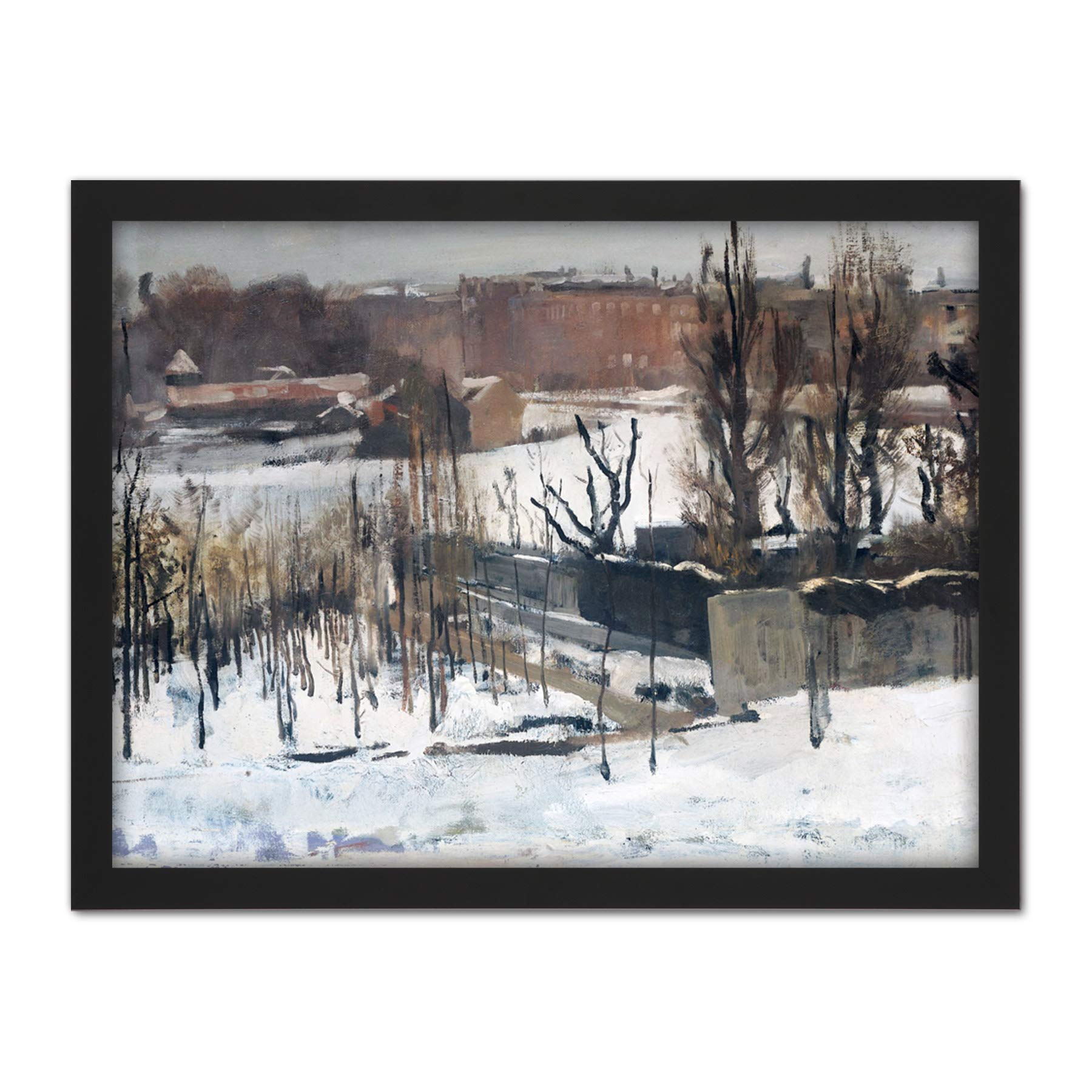 Artery8 Breitner View Oosterpark Amsterdam Snow Painting Artwork Framed Wall Art Print 18X24 Inch