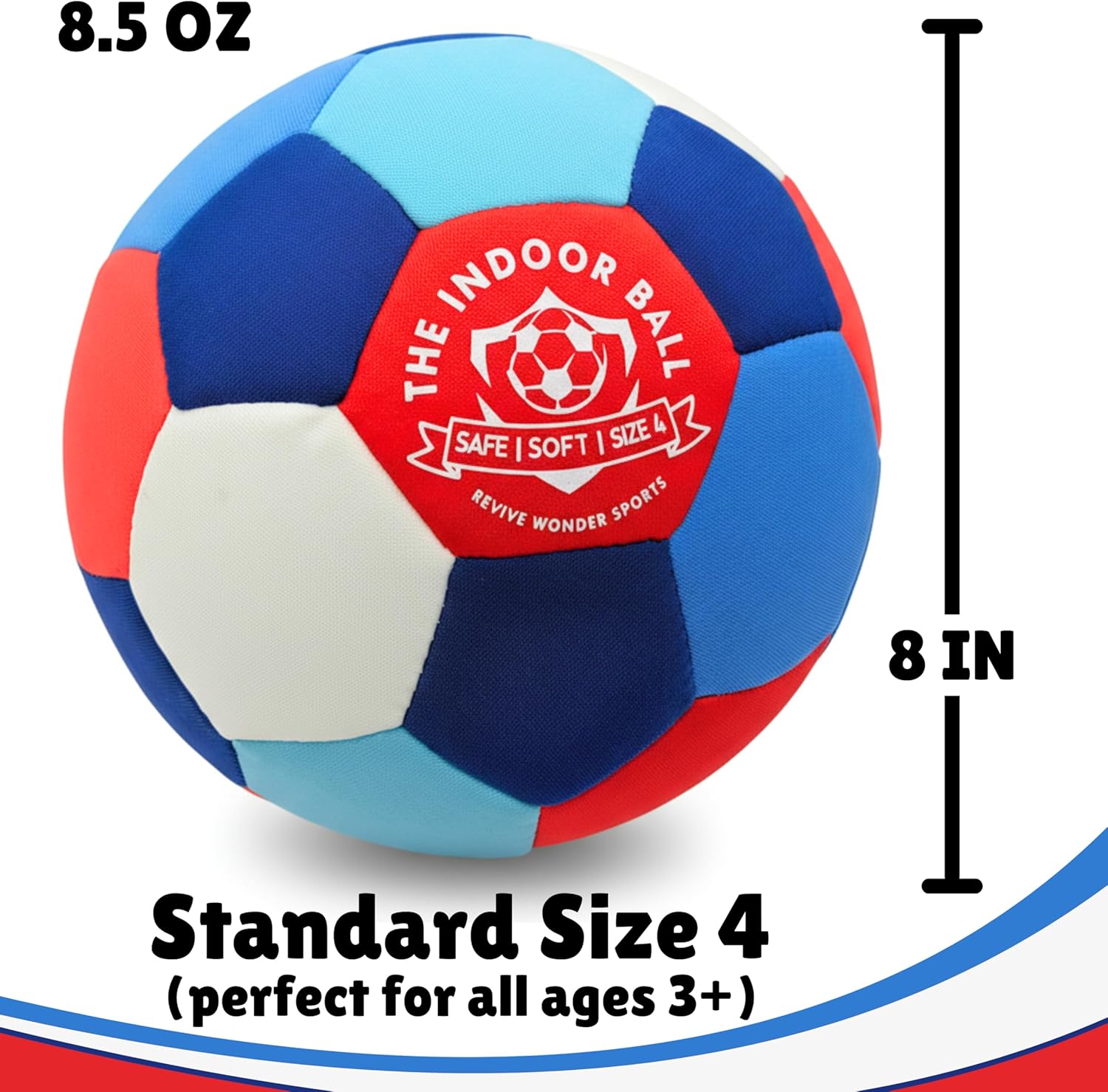 The Indoor Ball — Soft Foam Padded Size 4 Soccer Ball for Kids (Ages 3+) — Essential House Ball or Soccer Gift for Quiet Juggling and Indoor Training — Realistic Touch