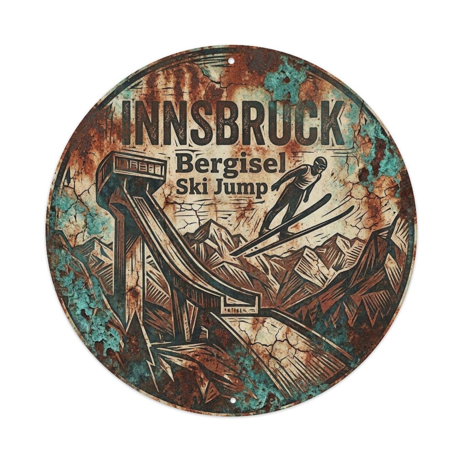 Innsbruck Tyrol Historic Travel Vintage Destination Metal Tin Sign