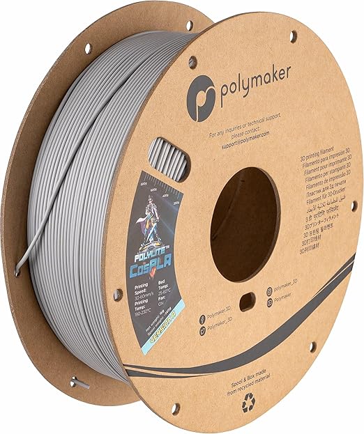 Polymaker Easy to Sand & Paint PLA Filament 1.75mm CosPLA (Version A), 1kg PLA 3D
