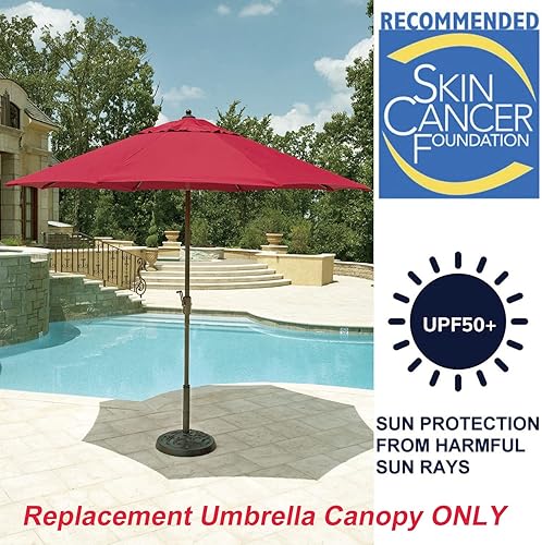 Miniatura 9 de Bayside21 Toldo de repuesto para sombrilla de patio de 9 pies con 8 varillas