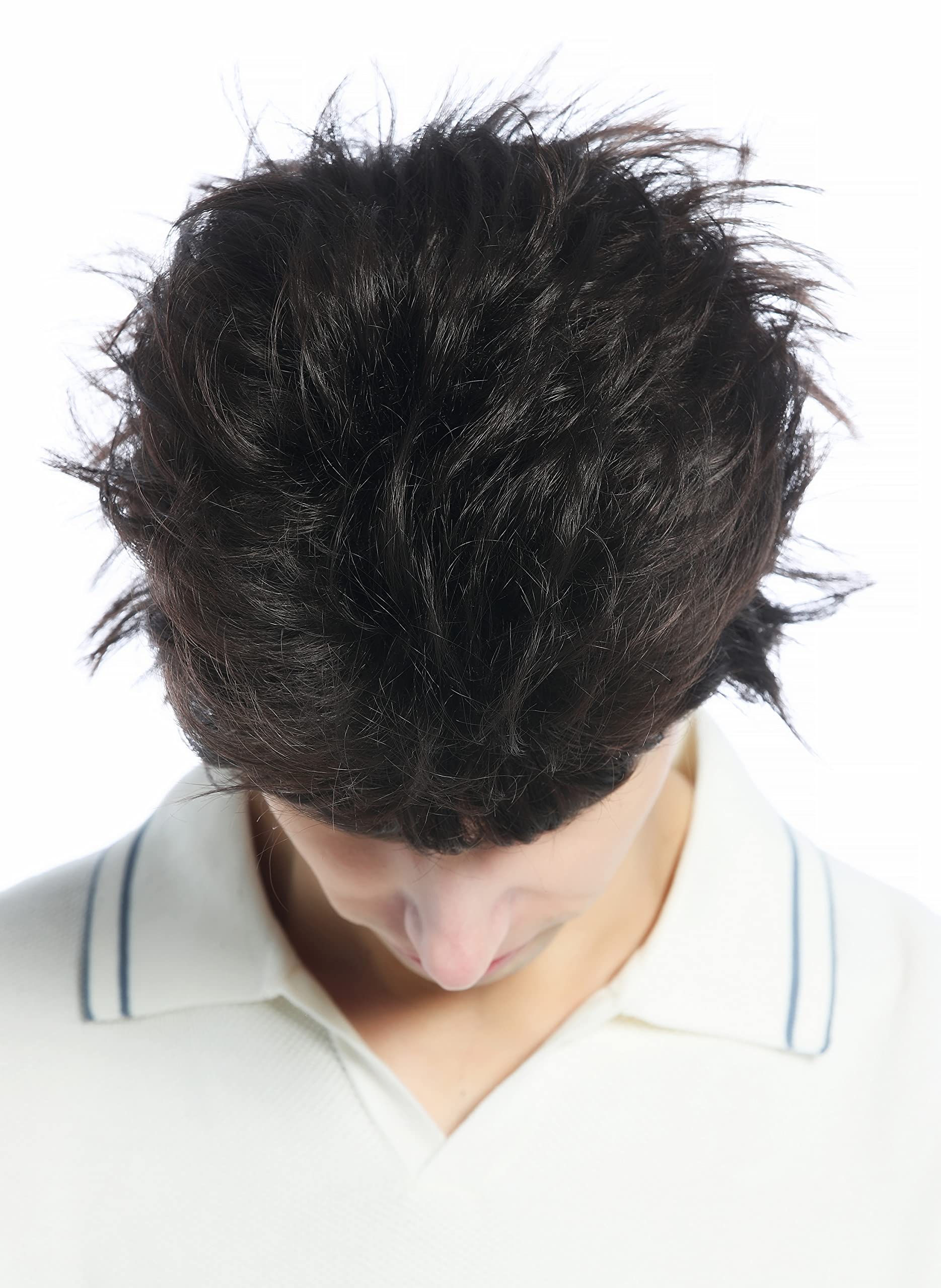 WIG ME UP - M-252A-6 Wig Men Women unisex short wild unkempt 80s retro style brown, brown (6) - Image 3