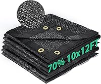 Vista 13 de Kesfitt Tela de sombra 70% para jardín, red resistente de 10 x 20 pies, lona de malla con material de polietileno de alta densidad y ojales