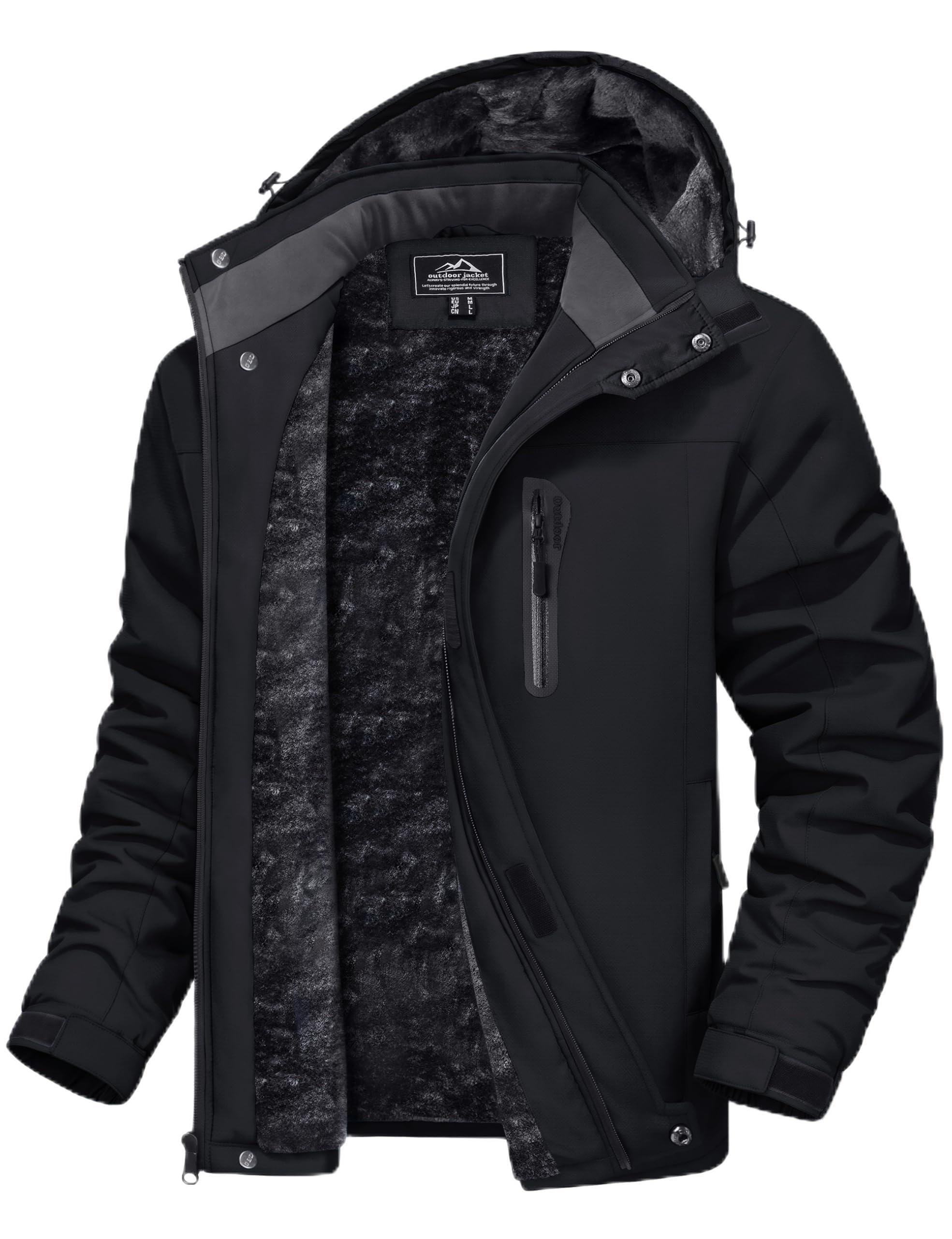 Men's Winter Coats Ski Snow Water Resistant Fleece Lined Jacket