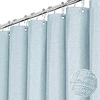 Vista 41 de BTTN Cortina de ducha extra ancha, de 108 x 72 pulgadas, juego de cortina de ducha de tela impermeable texturizada de lino con 18 ganchos
