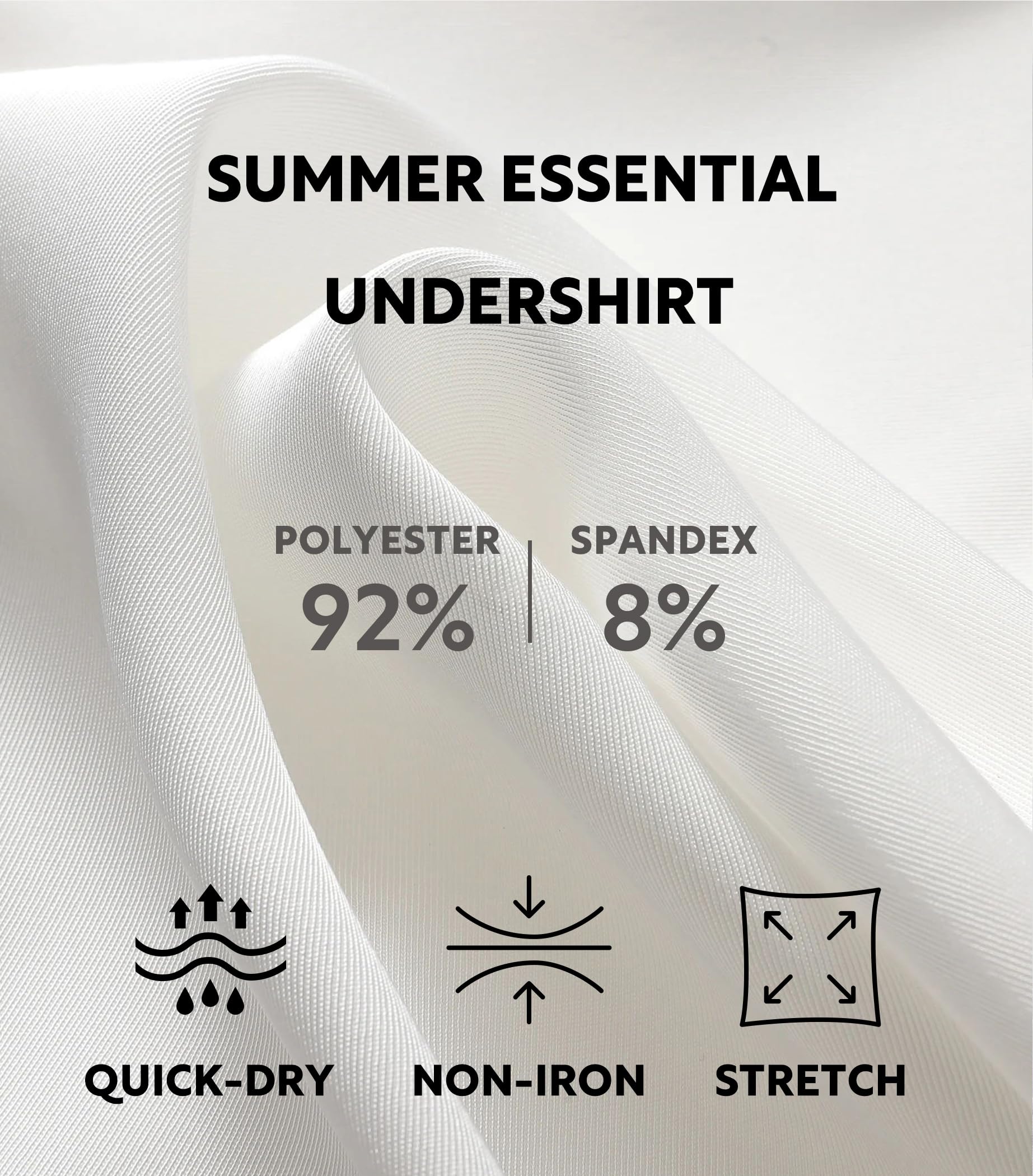 DAVID ARCHY Camiseta interior para hombre, de secado rápido, elástica y que absorbe la humedad, cuello en V, paquete de 3