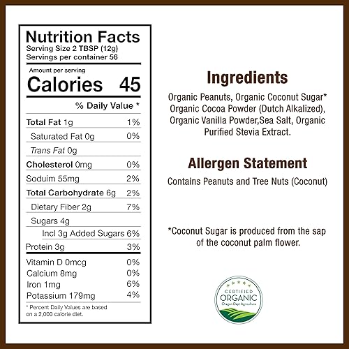 Miniatura 2 de Mantequilla de cacahuate orgánico en polvo con chocolate Betty Lou's, 1.5 lb (el embalaje puede variar)