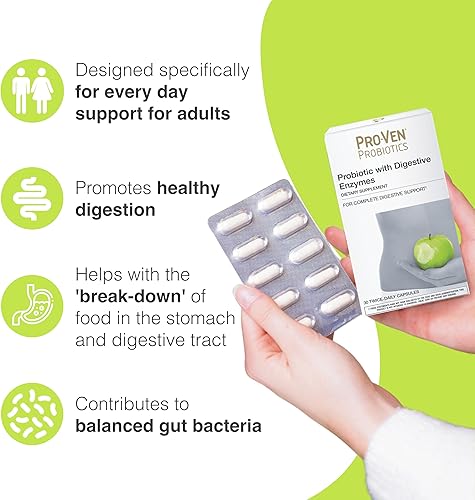Miniatura 4 de Pro-Ven Probióticos con enzimas digestivas | 25 mil millones de UFC | Apoya la salud digestiva y la absorción de nutrientes | Acidophilus y Bifidus