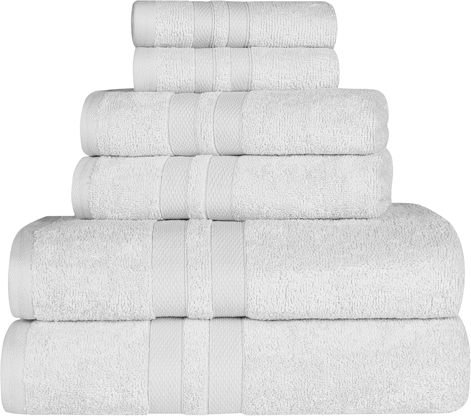 SUPERIOR UltraSoft 6Piece Cotton Towel Set, Includes 2