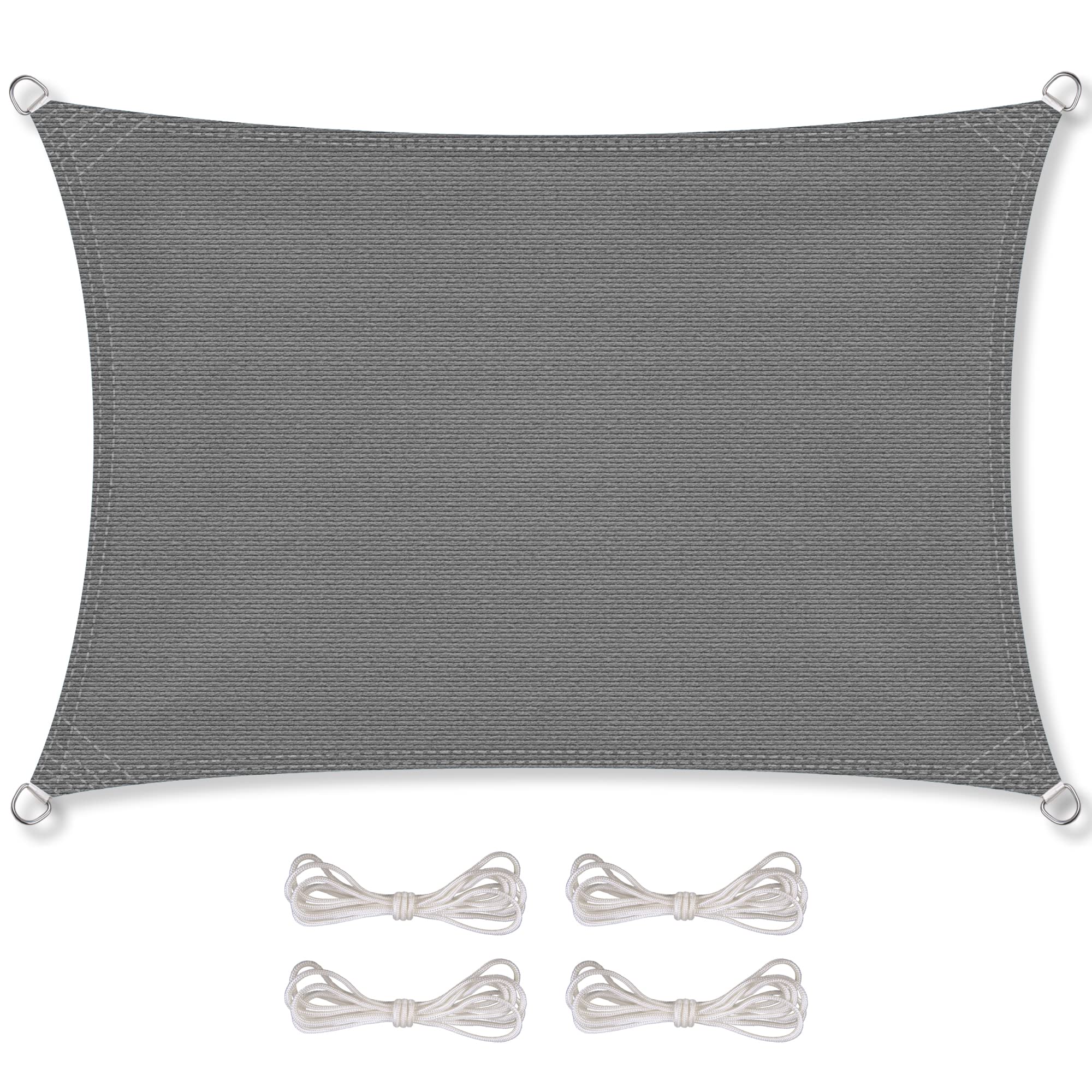 CelinaSun Sonnensegel inkl Befestigungsseile Premium HDPE wetterbeständig atmungsaktiv Rechteck 3 x 4 m anthrazit