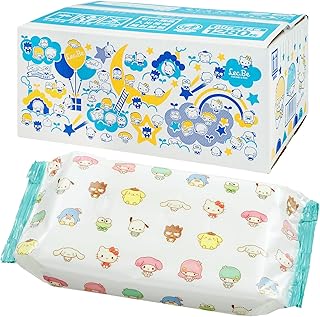 LEC Sanrio 99% Pure Water Wipes, Soft Sheet, 80 Sheets x 16 Pieces (1280 Sheets), Made in Japan